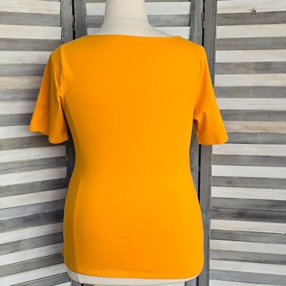 Women's Slim Fit Cinched Short Sleeve Sweetheart Neck Top | Ava & Viv | 2X - Picture 7 of 12
